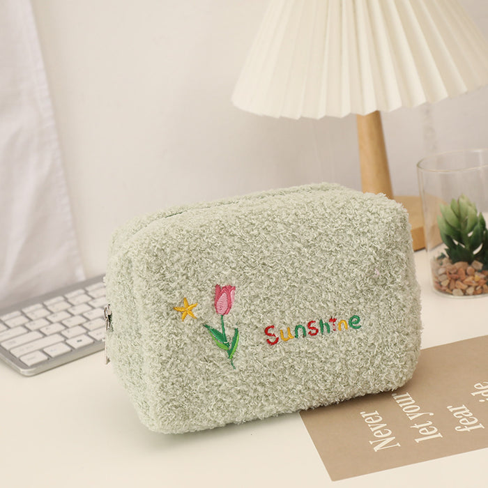 Wholesale Pencil Bags Plush Tulip Cute Large Capacity MOQ≥2 JDC-PB-YUNKE005