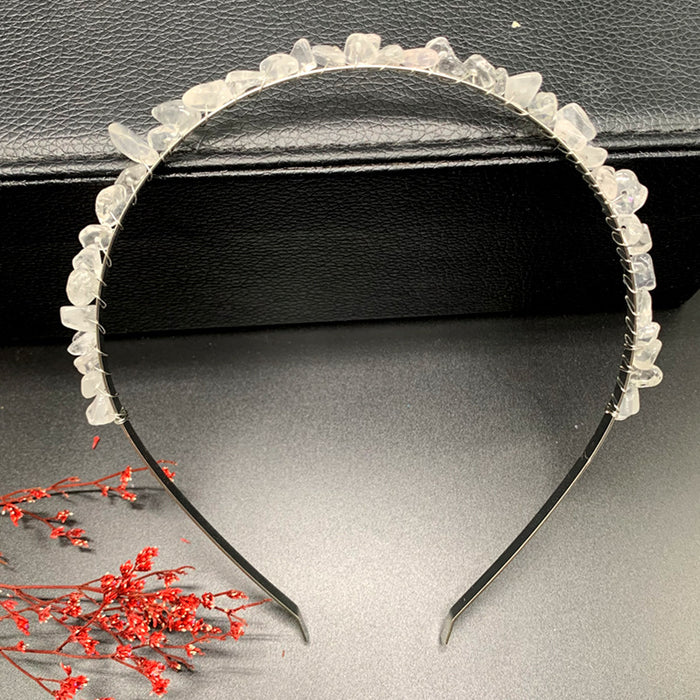 Wholesale Natural Crystal Gravel Crown Headband JDC-HD-ZHIY001