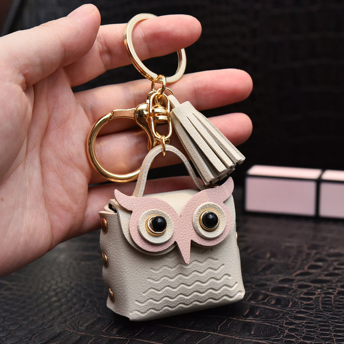 Wholesale Leather Owl Coin Purse Keychain JDC-KC-Chongr007