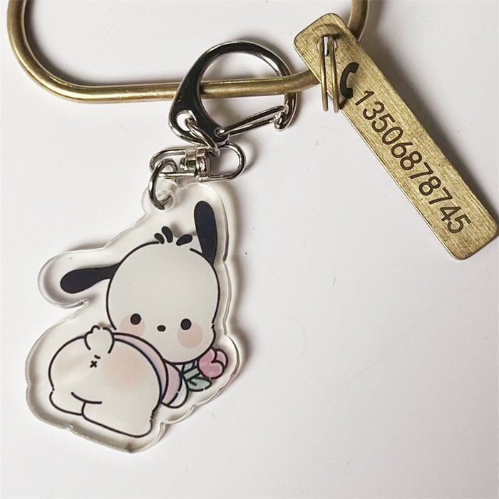 Wholesale Pacha Dog Pendant Acrylic Cute Keychain MOQ≥2 JDC-KC-GLun007