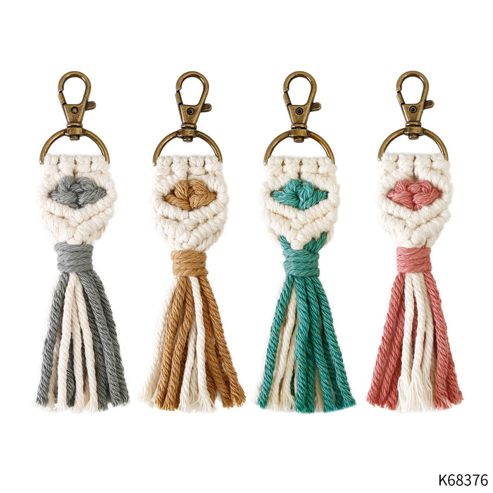 Wholesale Rope Boho Vintage Flow Hand Woven Sue Keychain MOQ≥2 JDC-KC-JM041