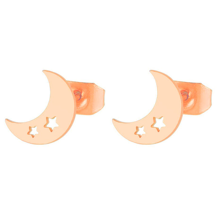 Wholesale Stainless Steel Moon Earrings JDC-ES-SS022