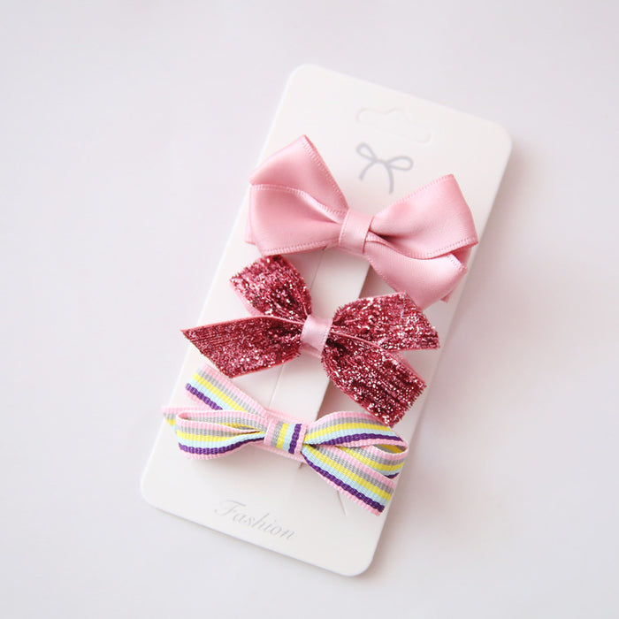 Wholesale Hair Clips Cloth Kids Bow 3pcs/set MOQ≥2 JDC-HC-YiS004