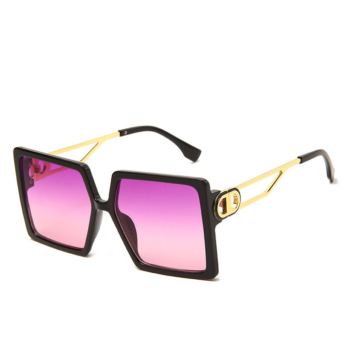 Wholesale Square Big Frame Metal Brand Sunglasses （F) JDC-SG-HNB006