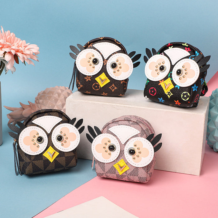 Wholesale Keychains PU Leather Owl Coin Purse MOQ≥5 JDC-KC-XingY004