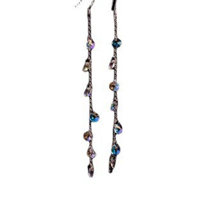 Wholesale UFO Glass Crystal Long Earrings Tassel JDC-ES-FanM001