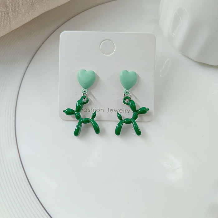 Jewelry WholesaleWholesale green puppy alloy stud earrings JDC-ES-HZQ007 Earrings 青之荷 %variant_option1% %variant_option2% %variant_option3%  Factory Price JoyasDeChina Joyas De China