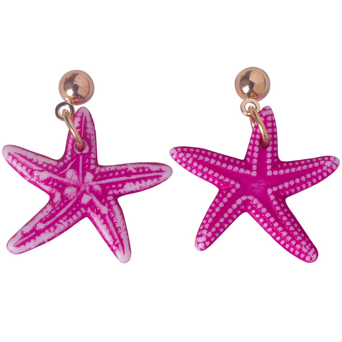 Wholesale Earrings Resin Cute Stereoscopic Starfish JDC-ES-SHIYU007