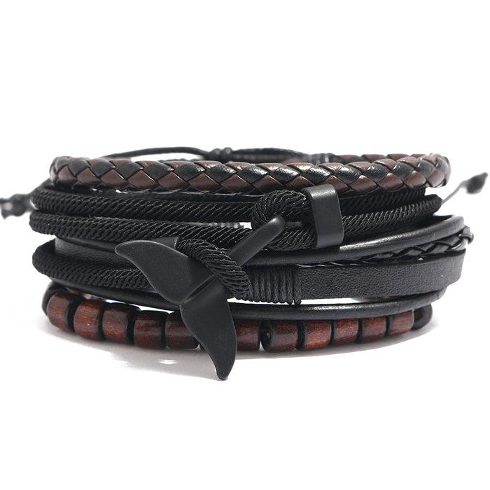 Wholesale Jewelry Ornament Vintage Braided Leather Bracelet JDC-BT-SaiH007