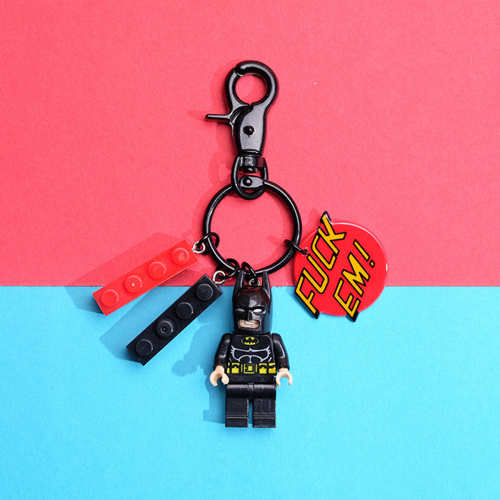 Wholesale Cartoon Resin Building Blocks Keychain (M) JDC-KC-QMou010