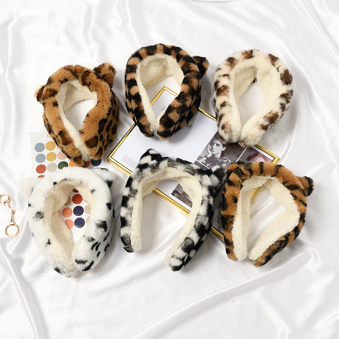 Wholesale Earmuff Plush Warm Fashion Leopard Cat Ears JDC-EF-YMan001