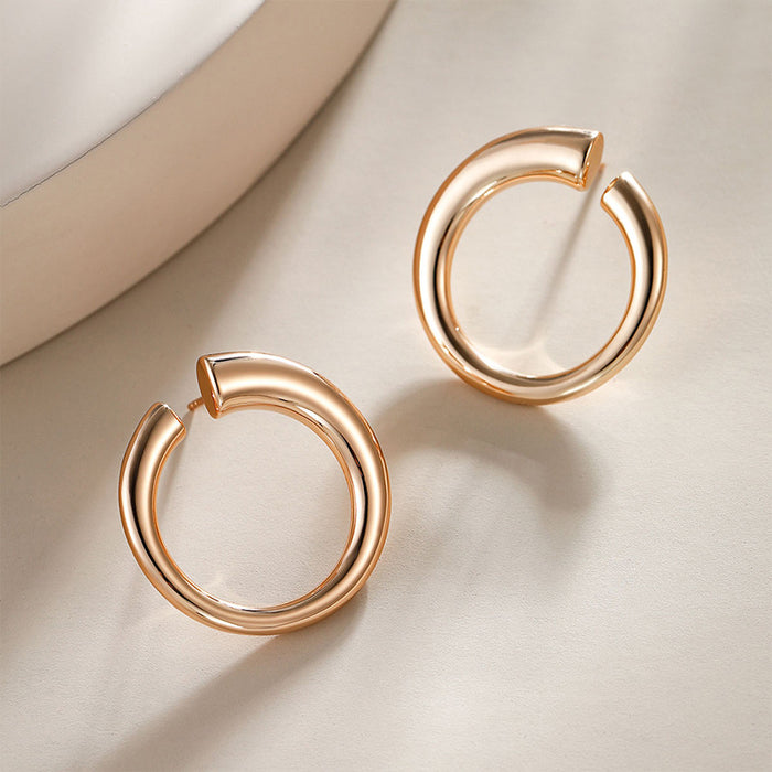 Wholesale Simple Geometric Metal Earrings JDC-ES-xuping001