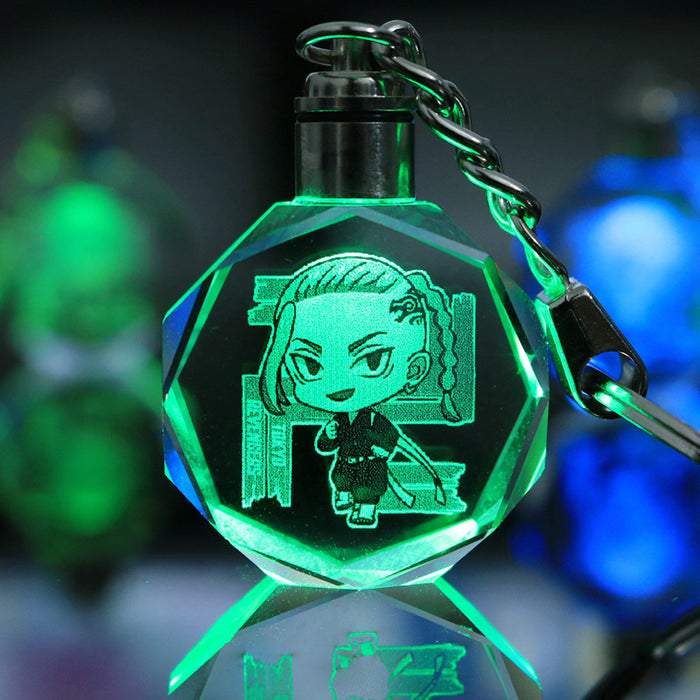 Wholesale Keychains Crystal LED Anime Peripherals Colorful Glow MOQ≥2 JDC-KC-LuoQ005