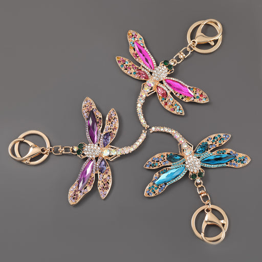 Jewelry WholesaleWholesale Dragonfly Alloy Rhinestone Glass Drill Keychain JDC-KC-JL028 Keychains 氿乐 %variant_option1% %variant_option2% %variant_option3%  Factory Price JoyasDeChina Joyas De China