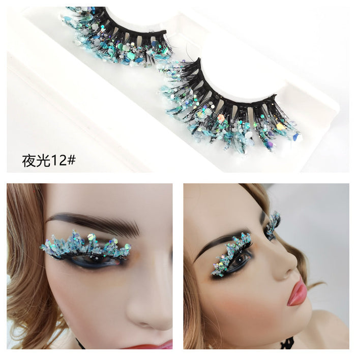 Wholesale 3D Luminous Synthetic Fiber False Eyelashes Glow  MOQ≥3 JDC-EY-ZXin001