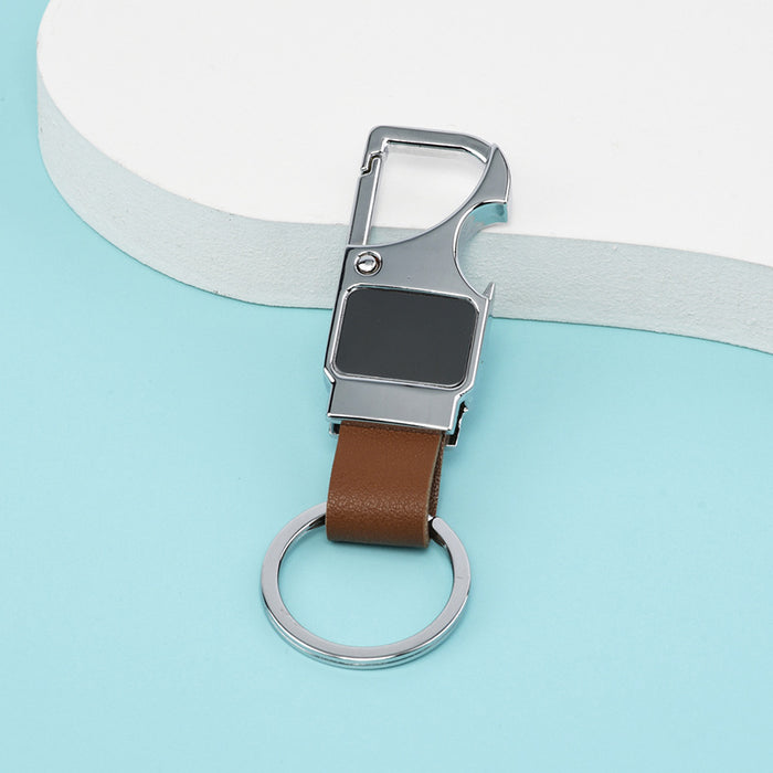 Wholesale Men's Leather Keychain Waist Strap Bottle Opener Premium Car Keyring JDC-KC-DAJ002