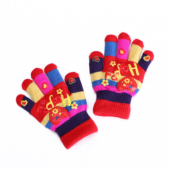 Wholesale Gloves Acrylic Cute Warm Cold Protection Children's Gloves MOQ≥2 JDC-GS-YiF004