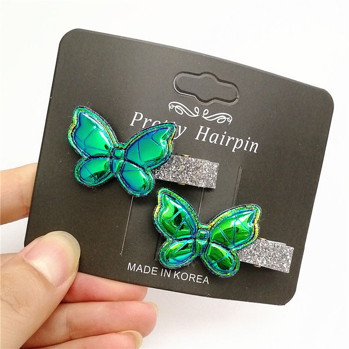 Jewelry WholesaleWholesale Children's Shiny Symphony Crack Leather Butterfly Hair Clip （F）JDC-HC-Manlun010 Hair Clips 漫沦 %variant_option1% %variant_option2% %variant_option3%  Factory Price JoyasDeChina Joyas De China