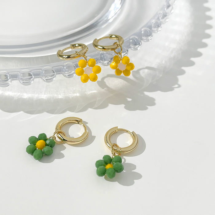 Wholesale acrylic small daisy flower earrings JDC-ES-Lingh002