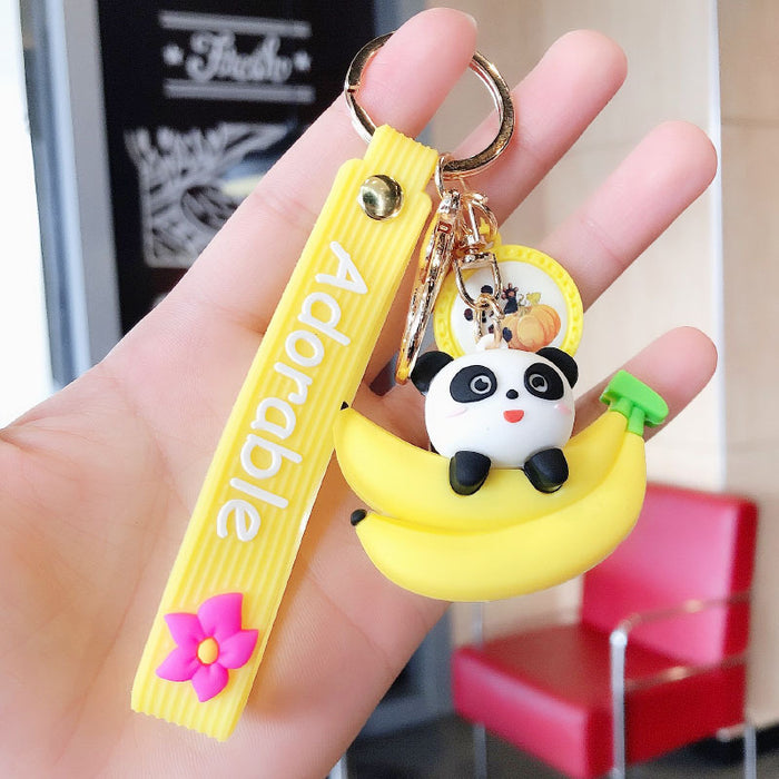 Wholesale Keychains For Backpacks cute fruit bear accessories doll cartoon keychain JDC-KC-FeiRun080