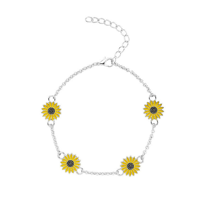 Jewelry WholesaleWholesale Alloy Sunflower Daisy Anklet JDC-AS-D016 Anklet 晴雯 %variant_option1% %variant_option2% %variant_option3%  Factory Price JoyasDeChina Joyas De China