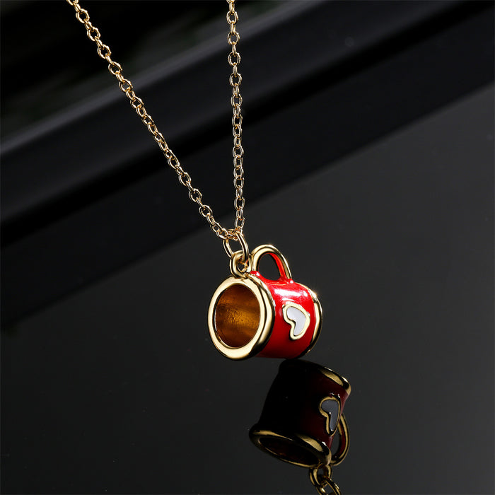 Jewelry WholesaleWholesale Cup Shape Heart Pattern Pendant Copper Gold Plated Necklace JDC-NE-AG148 Necklaces 澳古 %variant_option1% %variant_option2% %variant_option3%  Factory Price JoyasDeChina Joyas De China