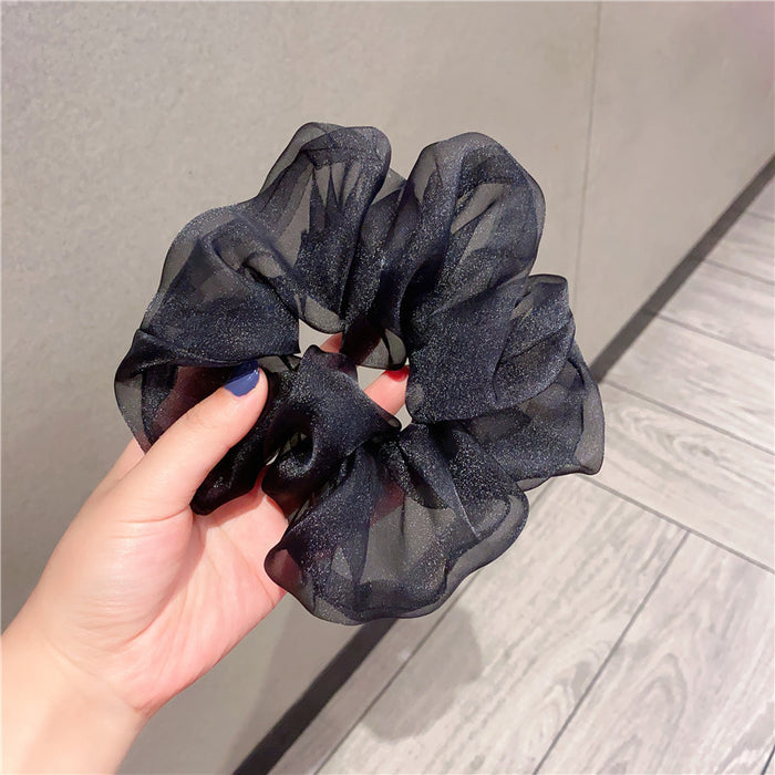 Wholesale Mesh Yarn Pearlescent Transparent Yarn Hair Scrunchies JDC-HS-WTou001