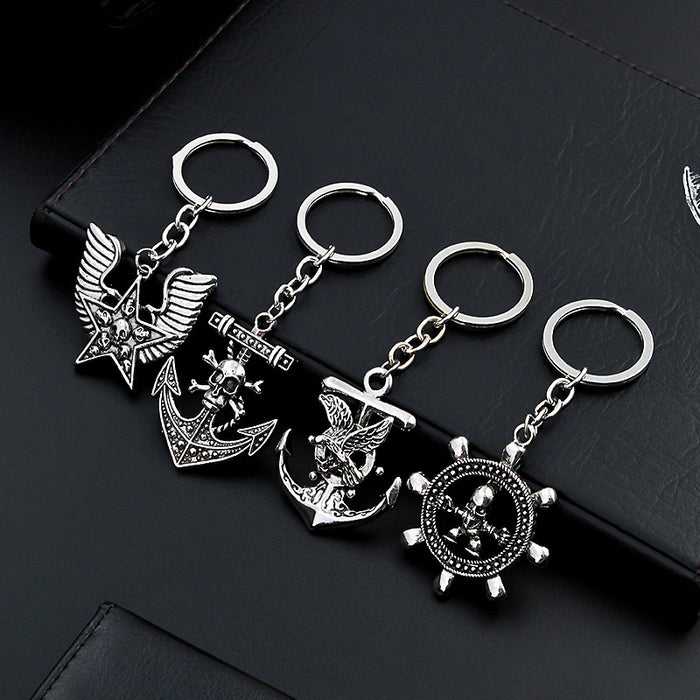 Jewelry WholesaleWholesale Black Skull Anchor Alloy Keychain MOQ≥2 JDC-KC-YZW003 Keychains 袁占威 %variant_option1% %variant_option2% %variant_option3%  Factory Price JoyasDeChina Joyas De China