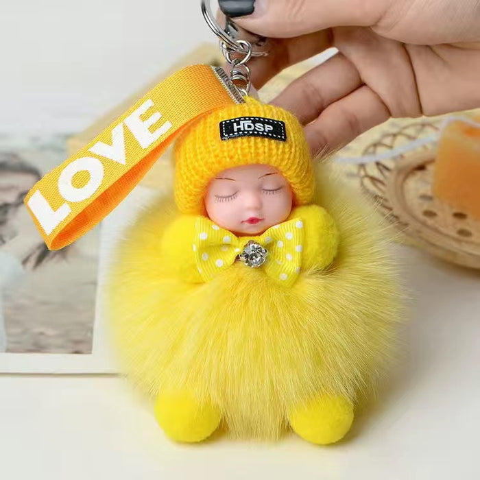 Wholesale sleeping doll pendant keychain fox fur JDC-KC-XYu001