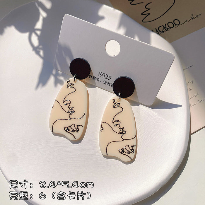 Jewelry WholesaleWholesale geometric candy color graffiti embossed stud stud earrings MOQ≥2 JDC-ES-XiaY002 Earrings 夏樱 %variant_option1% %variant_option2% %variant_option3%  Factory Price JoyasDeChina Joyas De China