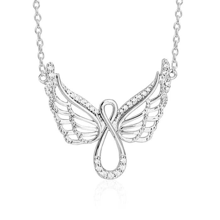 Jewelry WholesaleWholesale Angel Wings Diamond Angel Wings Ladies Necklace JDC-NE-XunO007 necklaces 循欧 %variant_option1% %variant_option2% %variant_option3%  Factory Price JoyasDeChina Joyas De China