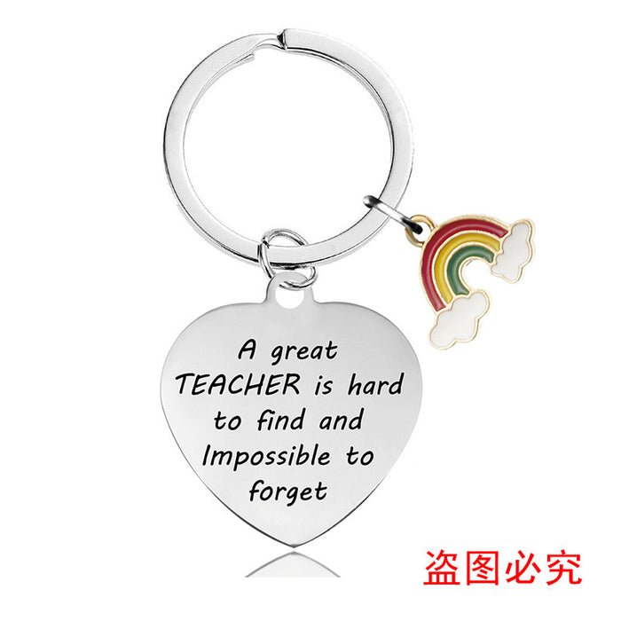 Jewelry WholesaleWholesale teachers' Day graduation gift engraved stainless steel Graduation keychain JDC-KC-GangGu034 Keychains 钢古 %variant_option1% %variant_option2% %variant_option3%  Factory Price JoyasDeChina Joyas De China