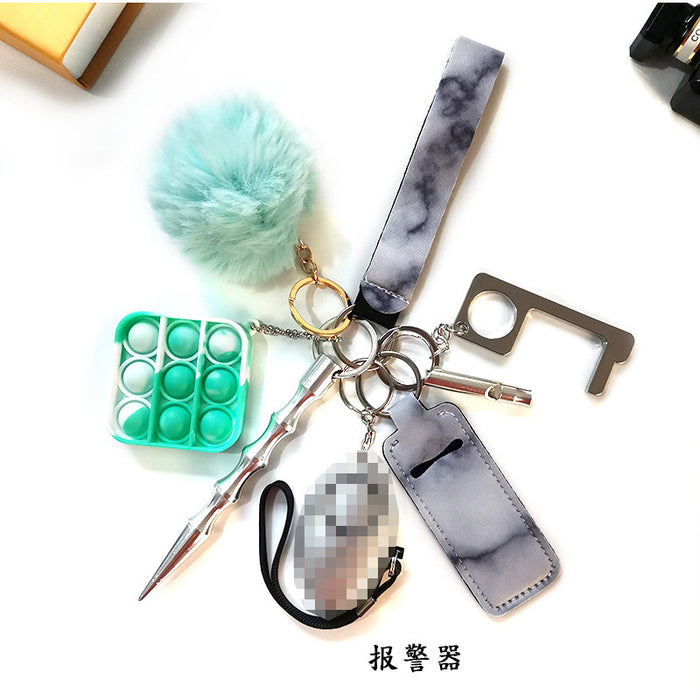 Jewelry WholesaleWholesale self-defense keychain anti-wolf alarm 9 piece set hair ball Self defense keychain JDC-KC-Meic007 Keychains 美畅 %variant_option1% %variant_option2% %variant_option3%  Factory Price JoyasDeChina Joyas De China