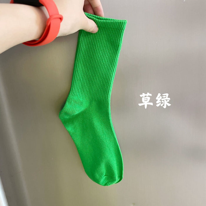 Jewelry WholesaleWholesale thin cotton green mid tube socks JDC-SK-QiuEr003 Sock 秋尔 %variant_option1% %variant_option2% %variant_option3%  Factory Price JoyasDeChina Joyas De China