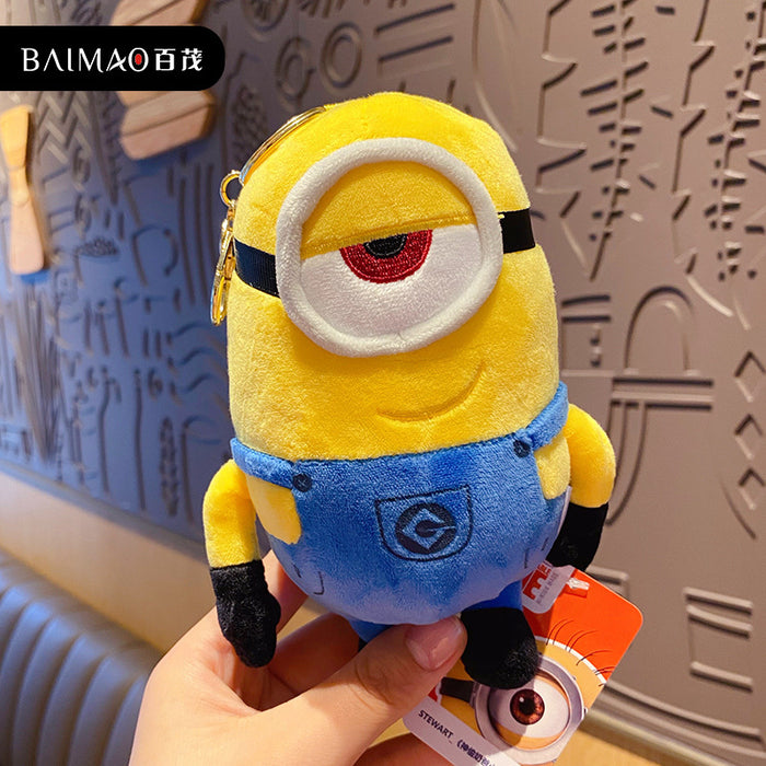 Wholesale genuine cartoon plush minions keychain JDC-KC-BaiM035