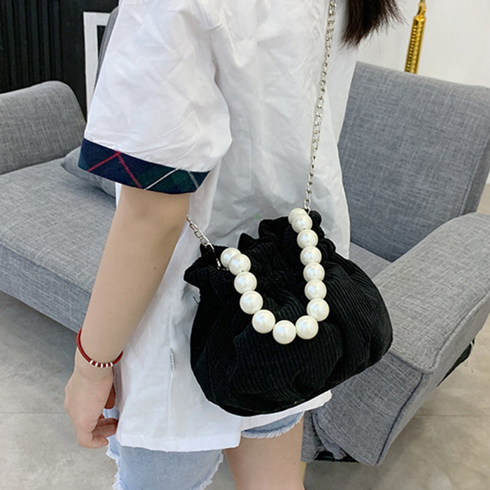 Jewelry WholesaleWholesale pearl foreign air cloud bag pleated bag chain shoulder bag JDC-SD-JiaQ126 Shoulder Bags 家庆 %variant_option1% %variant_option2% %variant_option3%  Factory Price JoyasDeChina Joyas De China