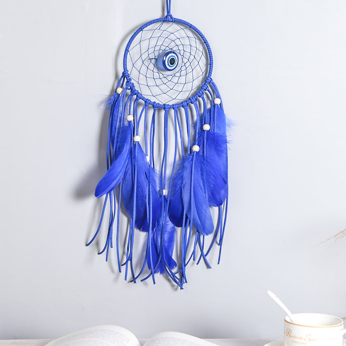 Wholesale Devil's Eye Feather Iron Ring Dreamcatcher MOQ≥2 JDC-DC-MengS021