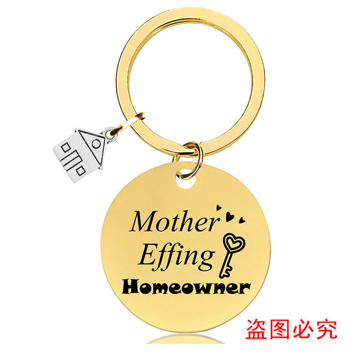 Jewelry WholesaleWholesale houses housewarming new home house lettered metal keychains JDC-KC-GangGu031 Keychains 钢古 %variant_option1% %variant_option2% %variant_option3%  Factory Price JoyasDeChina Joyas De China