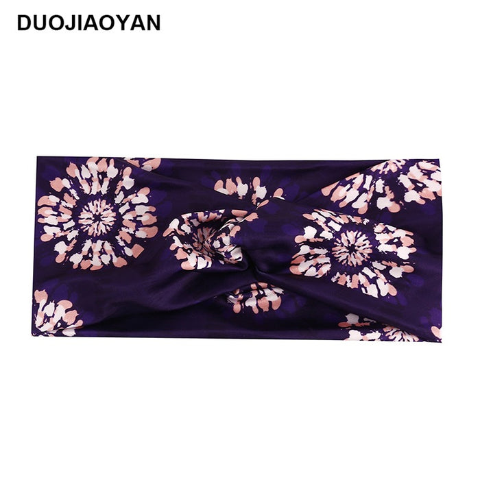 Wholesale Color Printed Stretch Sports Headband Tie Dye Cross JDC-HD-Jiaoy003