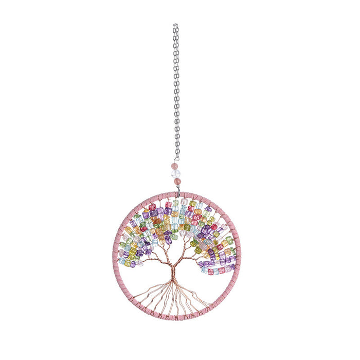 Wholesale Crystal Crushed Stone Tree of Life Metal Home Pendant JDC-DC-MYu011