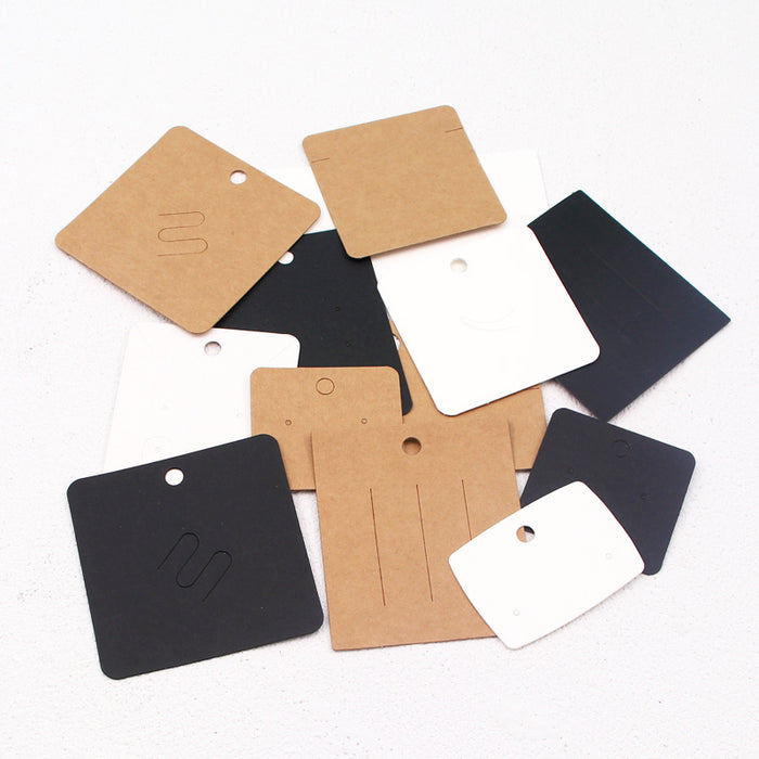 Wholesale 100 Blank Kraft Paper Earrings Bracelet Necklace Hairpin Jewelry Packaging Cards JDC-JP-GeS001