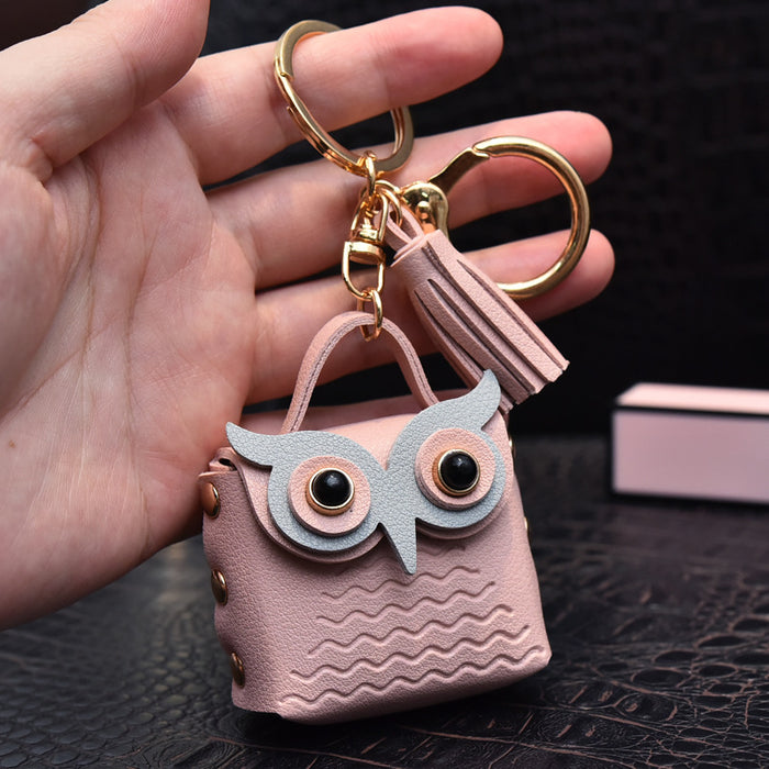 Wholesale Leather Owl Coin Purse Keychain JDC-KC-Chongr007