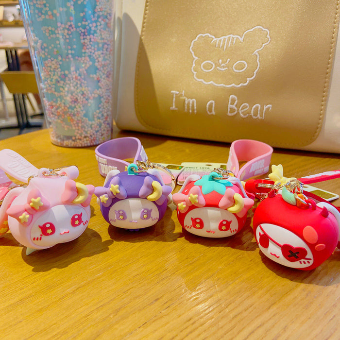 Wholesale Keychains PVC Cartoon Star Moon Rabbit Cute MOQ≥2 JDC-KC-YDao046