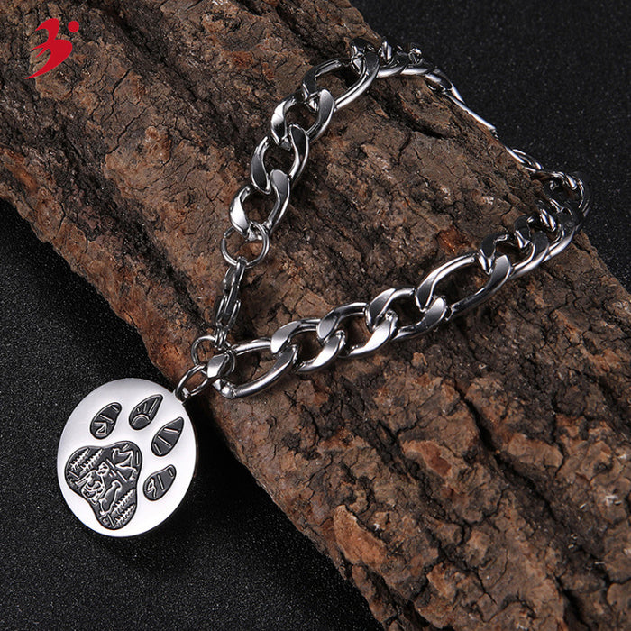 Wholesale Bracelet Stainless Steel Cute Dog Paw Print JDC-BT-QiJu013