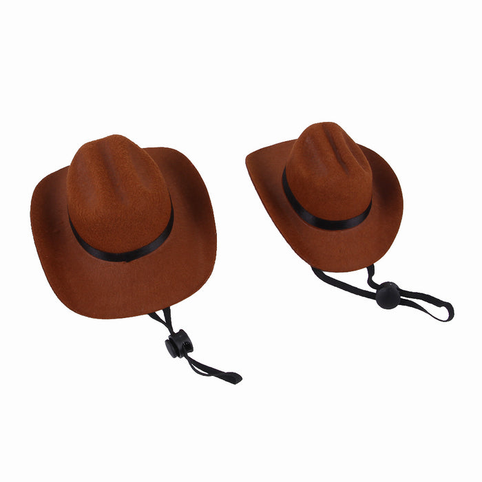 Wholesale Hats Non Woven Pet Cowboy Hat Scarf MOQ≥2 JDC-FH-DTu001