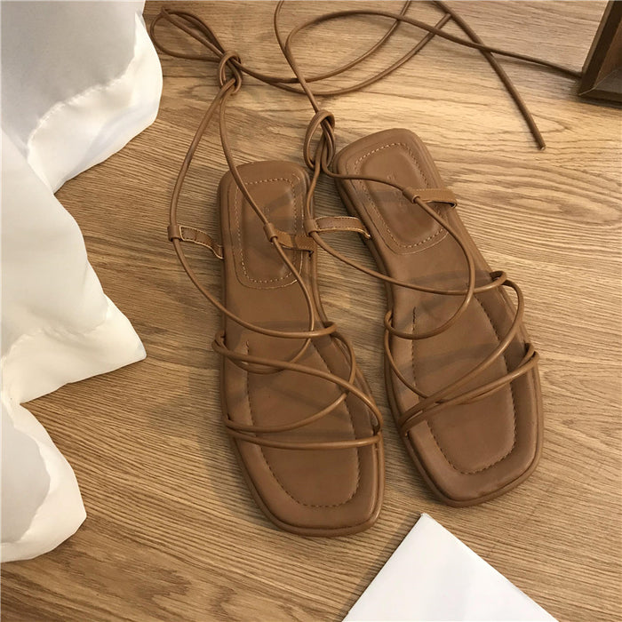 Jewelry WholesaleWholesale Vintage Open Toe Lace Up Summer Flat Soft Sole Sandals JDC-SD-JingL001 Sandal 锦礼 %variant_option1% %variant_option2% %variant_option3%  Factory Price JoyasDeChina Joyas De China