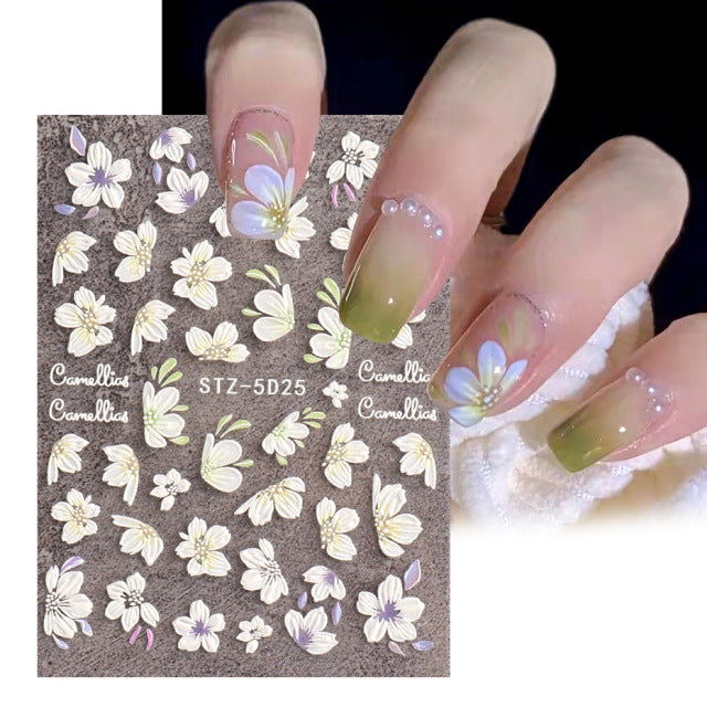 Wholesale Embossed Flowers Nude Slice Stickers JDC-NS-SuoT002