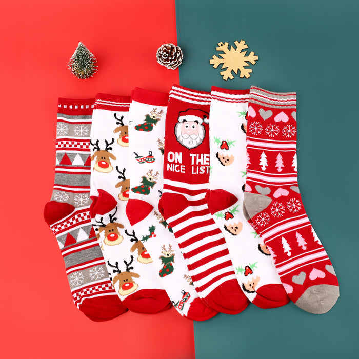 Wholesale Socks Blended Christmas Cute Cartoon MOQ≥3 JDC-SK-LLZ001