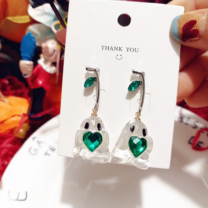 Wholesale Earrings Resin Cute Transparent Small Ghost Earrings JDC-ES-Xingj024