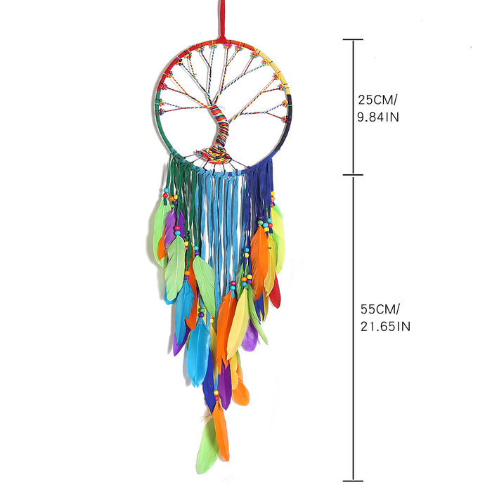 Wholesale colorful feather big floating dreamcatcher MOQ≥2 JDC-DC-BGM004